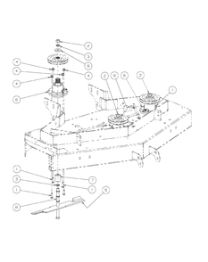 Spindle Assembly 52-Inch Diagram and Parts List for H1952 55AI4HPD050-WAM Cub Cadet Lawn Mower
